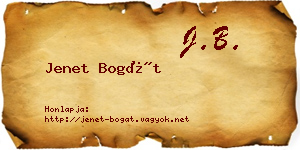 Jenet Bogát névjegykártya